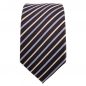 Preview: Schmale TigerTie Designer Seidenkrawatte blau creme braun gestreift - Krawatte