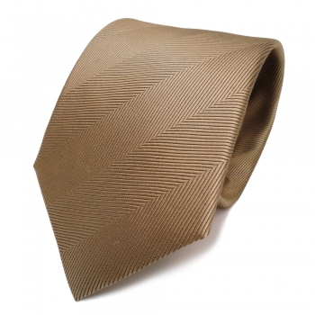 Krawatte 100 % Seide Schicke Seidenkrawatte gold beige schwarz gestreift 