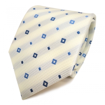 Krawatte Seide Binder Tie TigerTie Satin Seidenkrawatte blau fernblau blaugrau gemustert