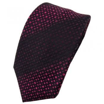 Enrico Sarto Seidenkrawatte rosa rosé lila schwarz gepunktet - Krawatte Seide