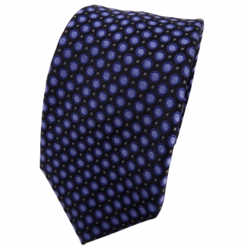 Enrico Sarto Seidenkrawatte blau anthrazit schwarz gepunktet - Krawatte Seide