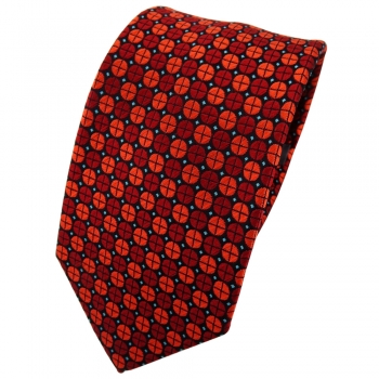 Enrico Sarto Seidenkrawatte orange dunkelorange türkis gepunktet - Krawatte Tie