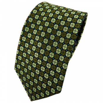 Enrico Sarto Seidenkrawatte grün hellgrün schwarz blau gepunktet - Krawatte Tie
