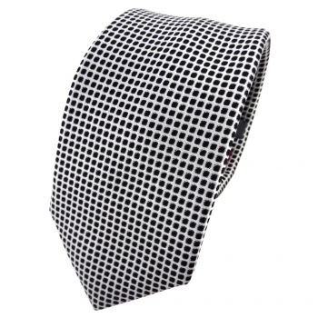 Enrico Sarto Seidenkrawatte schwarz silber gemustert - Krawatte Seide Tie