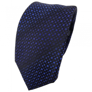 Enrico Sarto Seidenkrawatte blau dunkelblau schwarz gepunktet - Krawatte Seide