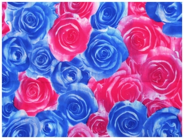 Multifunktionstuch in blau rosa mit Rosenmuster -Schal -Schlauchtuch