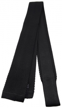 Blick. elementum - Strickkrawatte in schwarz einfarbig Uni - Krawatte 100% Seide