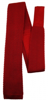 Blick. elementum - Strickkrawatte in rot einfarbig Uni - Krawatte 100% Seide