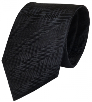 Designer Krawatte schwarz mit Muster pure Seide / Silk