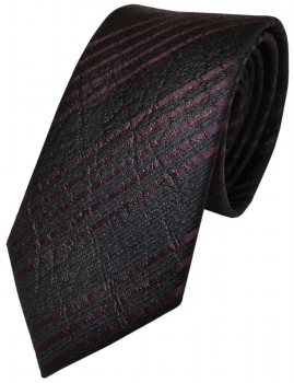 Schöne geprägte Krawatte aus 100% Seide in violett dunkelbraun gestreift