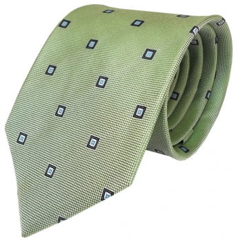 Designer Seidenkrawatte grün hellgrün silber blau gemustert - Krawatte Seide Tie