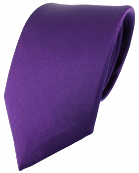 schöne Designer Seidenkrawatte in lila violett Uni - Krawatte 100% Seide
