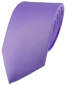 schöne feine Designer Satin Seidenkrawatte Uni lila flieder - Krawatte 100% Silk