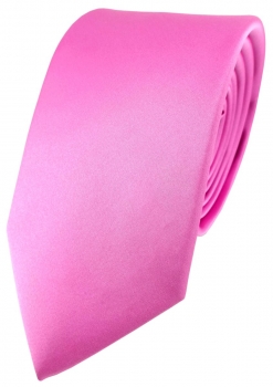 Designer Satin Krawatte pink rosa Uni - 100 % Seide