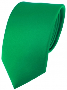 Designer Satin Seidenkrawatte grün Uni - Krawatte 100 % Seide