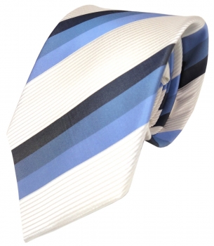 Schicke Designer Krawatte im Streifendesign in Farben weiss und blau