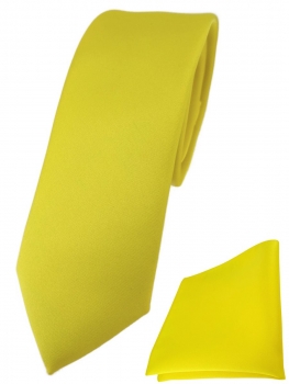 Tuch Polyester schönes TigerTie Satin Einstecktuch in gelb goldgelb Uni