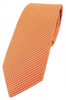 Enrico Sarto hochwertige Designer Seidenkrawatte in orange silber gepunktet