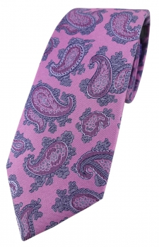 Enrico Sarto hochwertige Designer Seidenkrawatte in lila grau Paisley gemustert