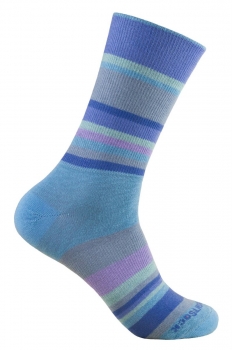 WrightSock Laufsocke Anti-Blasen-System, lange Socke blau Stripes gestreift Gr.M