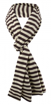 Damen Schal braun dunkelbraun beige gestreift Gr. 172 cm x 27 cm - Halstuch Tuch