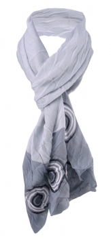 Damen Schal Faltenschal Halstuch in grau anthrazit schwarz 145 cm x 45 cm - Tuch