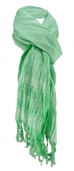 Halstuch in grün weiß fein kariert Gr. 200 cm x 50 cm - Tuch Schal Baumwolle