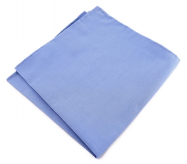 Blick. elementum - Baumwoll-Einstecktuch blau einfarbig - 30x30 cm- handrolliert