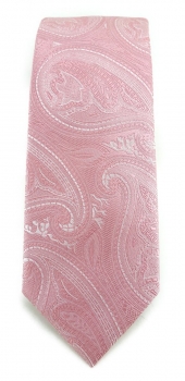 Einstecktuch rosa altrosa silber Paisley gemustert schmale TigerTie Krawatte 