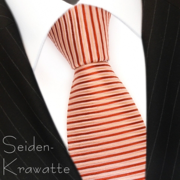 Designer Krawatte Seide Rot-Orange Rose quergestreift