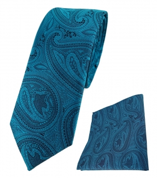 TigerTie Designer Krawatte in marine gold grün schwarz Paisley gemustert 