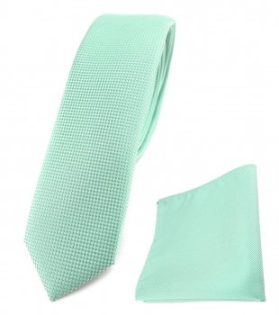 TigerTie Security Sicherheits Krawatte Einstecktuch petrolgrün einfarbig Uni