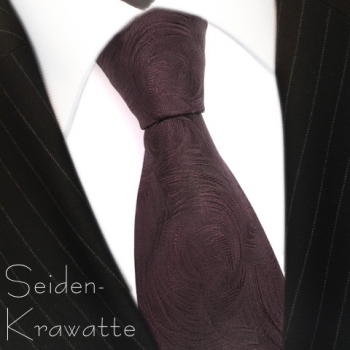 schöne Seidenkrawatte in braun dunkelbraun gemustert - Krawatte 100% Seide Silk