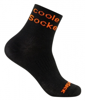 WrightSock Sportsocke schwarz - Aufschrift Coole Socke, Anti-Blasen-System Gr. S