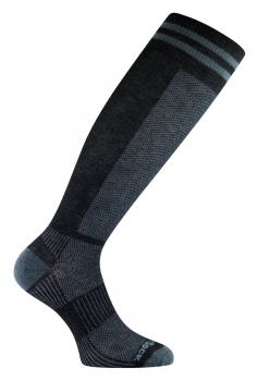 Wrightsock Profi Socke in schwarz grau, Anti-Blasen-System, extra lang Gr. S