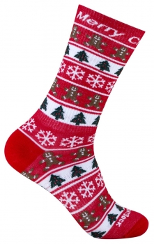 Wrightsock Eco Explore Weihnachtsedition in rot crew Anti-Blasen-System Gr. M