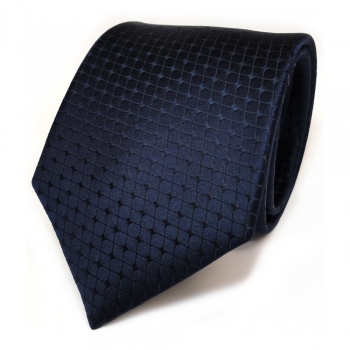 TigerTie Seidenkrawatte blau dunkelblau schwarzblau kariert - Krawatte Seide