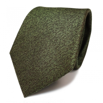 Designer Seidenkrawatte grün grasgrün dunkelgrün gemustert - Krawatte