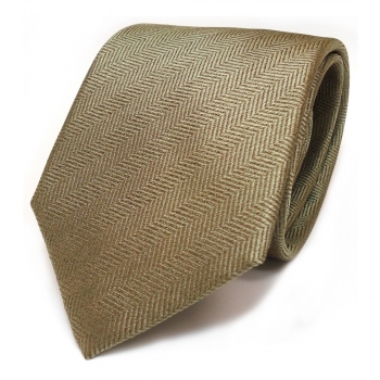 Designer Seidenkrawatte gold olivgelb gemustert - Krawatte Seide Silk