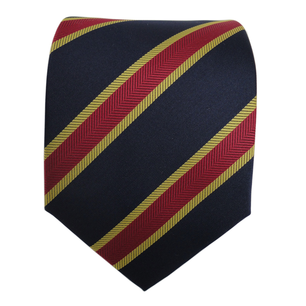 TigerTie Designer Krawatte in rot gold türkis blau schwarz gestreift Binder