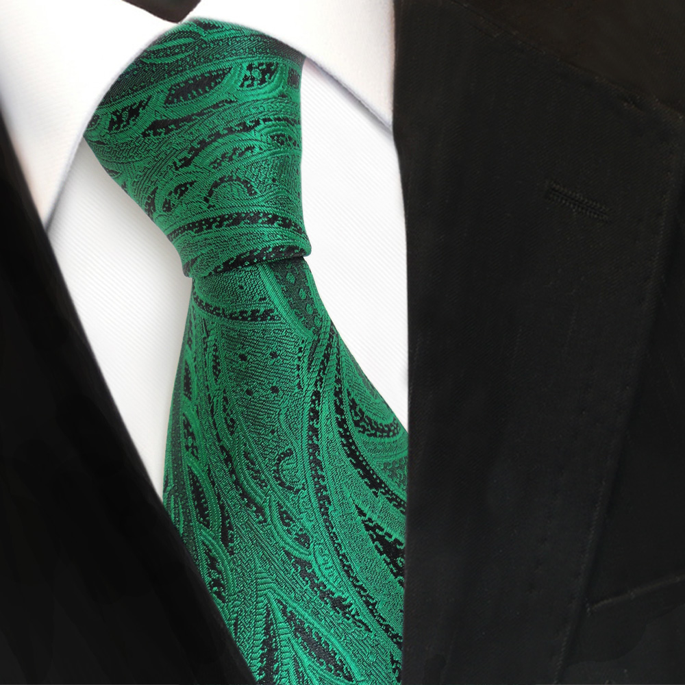 TigerTie Seidenkrawatte grün dunkelgrün schwarz gestreift Krawatte Seide