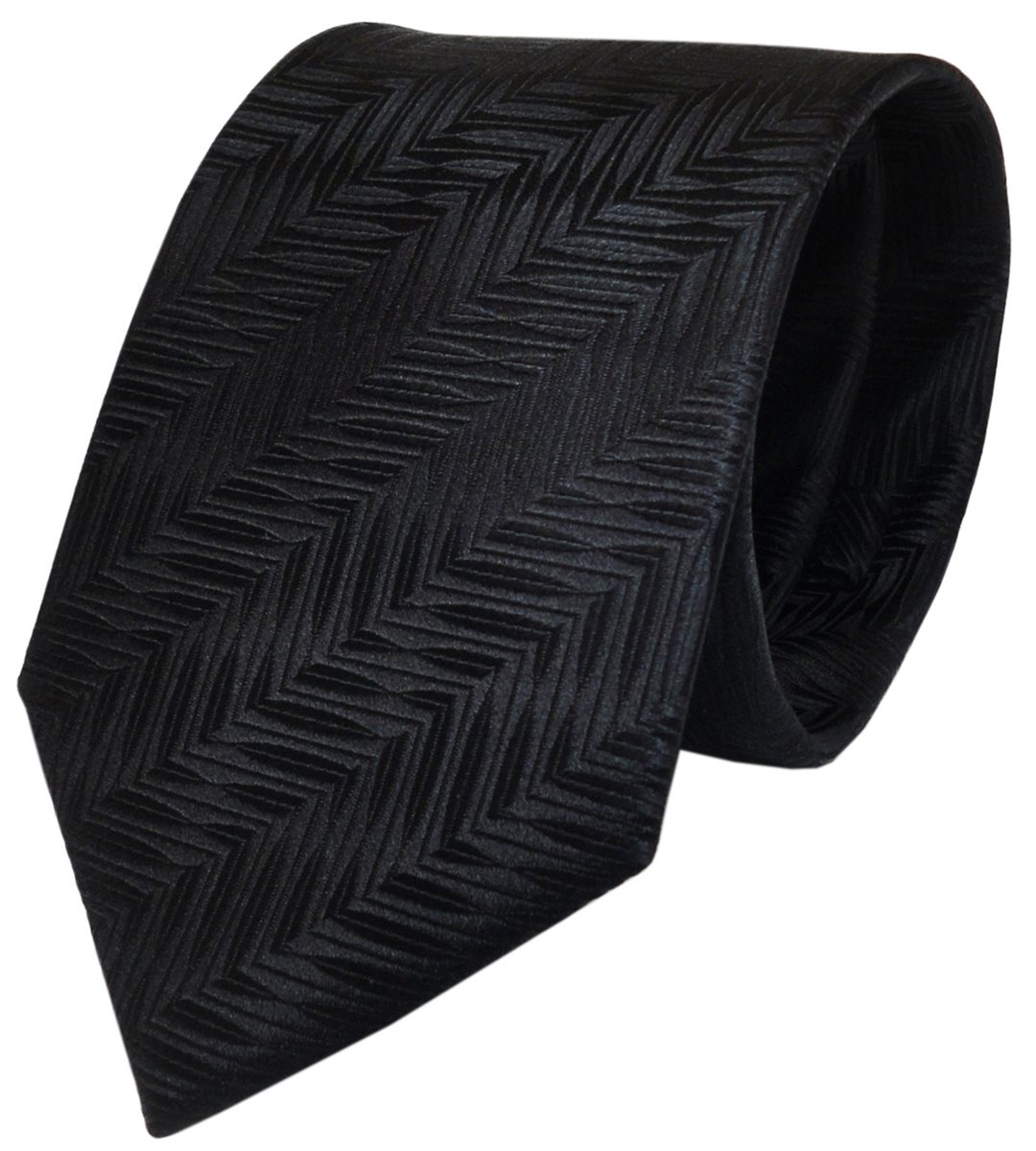 Designer Krawatte schwarz mit Muster pure Seide / Silk - TigerTie