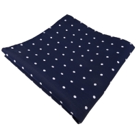 TigerTie Einstecktuch in blau dunkelblau royal weiß gepunktet - Tuch Polyester